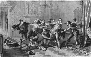 Mordet på Henrik I av Lorraine, hertig av Guise känd som Balafre (1550-1588), 23 december av French School