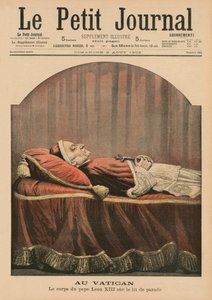 I Vatikanen, påven Leo XIII liggande i staten, framsidans illustration från 