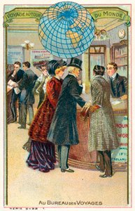 Hos resebyrån (chromolitho) av French School