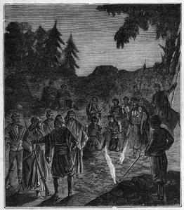 Ateshgah of Baku - Atechgah (brandhus nära Baku) (elddyrkartempel i Azerbajdzjan) Gravyr i "" Vetenskaper tillgängliga för alla - populär fysik och kemi"" av Alexis Clerc - Slutet av 1800-talet. Privat samling. av French School