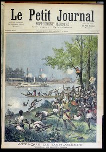 Attack på byborna i Dahomey, från Le Petit Journal, 20 augusti 1892