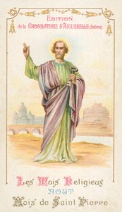 Augusti, St Peters månad (chromolitho) av French School