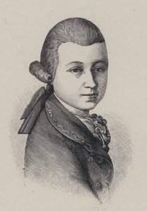 Den österrikiske kompositören Wolfgang Amadeus Mozart vid fjorton års ålder av French School