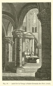 Jungfruns altare i Saint-Germain des Pres, 1840 av French School