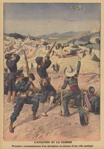 Flyg i krig (färg litho) av French School