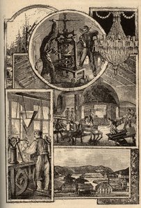 Baccarat - Kristallfabriker - Meurthe-et-Moselle - - gravyr i "" PATRIE" - PECTUREQUIREQUE BESKRIVNING AV FRANKRIKE I 6 VOLYER AV LUCIEN HUARD - slutet av 1800-talet av French School