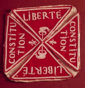 Märke för den första franska republiken "Liberte Constitution" av French School