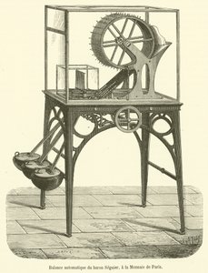 Automatisk balans av Baron Seguier, vid Monnaie de Paris (gravyr) av French School