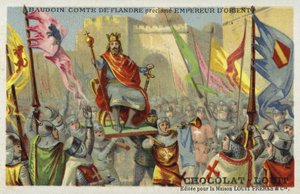 Baldwin IX, greve av Flandern, utropad till kejsare av Konstantinopel, 1204 av French School