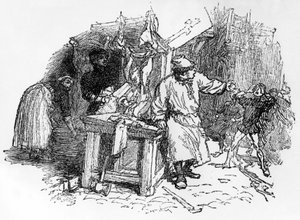 Ballader av Francois Villon "Santa Claus, who plants the vine", Pelletan edition, 1896 av French School