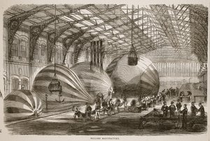 Ballongfabriken, illustration från Cassells historia om kriget mellan Frankrike och Tyskland, 1870-1871 av French School