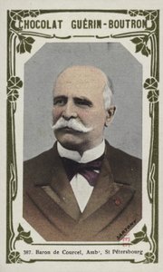 Baron de Courcel, ambassadör, St Petersburg (färgat foto) av French School