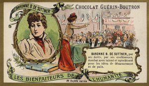Baronessan Bertha von Suttner, österrikisk romanförfattare och pacifist (chromolitho) av French School