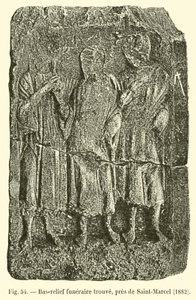 Begravningsbasrelief hittades, nära Saint-Marcel, 1882 av French School