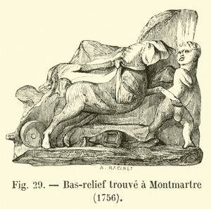 Basrelief hittad i Montmartre, 1756 av French School
