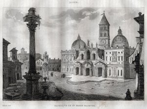 Basilica di Santa Maria Maggiore - Rom - Basilica of Santa Maria Maggiore (Basilica of Santa Maria Maggiore) Rom - Gravyr från "" Pittoreska Italien "" - Historisk och beskrivande målning av Italien "" av M. de Norvins, Ch. Nodier 1834- 1836. av French School