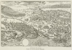 Slaget vid Murten (gravyr) av French School