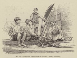 Bateliers (gravyr) av French School