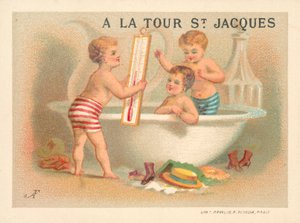 Badtid (chromolitho) av French School