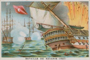 Slaget vid Navarino, 1827 av French School