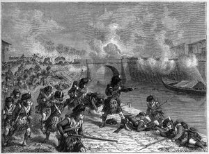Slaget vid Toulouse: sista slaget mellan de brittiska och spanska styrkorna under Wellington mot fransmännen 1814 - Slaget vid Toulouse 10 april 1814 mellan trupperna från den kejserliga armén under befäl av Marechal Soult och trupperna från Anglo-Hispano- av French School