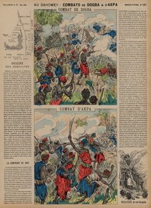 Slaget vid Dogba och Apa, Dahomey, andra fransk-dahomeanska kriget, av French School