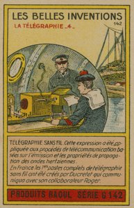 Vackra uppfinningskort, telegrafi av French School