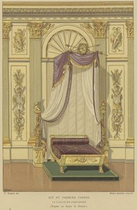 Säng av Napoleon Bonaparte när första konsul, Palace of Compiegne, Frankrike av French School