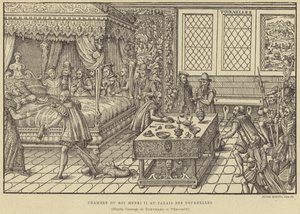 Sängkammaren för kung Henrik II av Frankrike, Palais des Tournelles, Paris, 1500-talet av French School