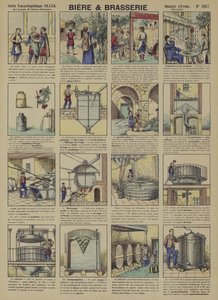 Öl och bryggning (färg litho) av French School