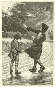 Benjamin Franklin flyger sin drake (gravyr) av French School