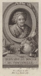Bernard Le Bovier de Fontenelle, fransk författare (gravyr) av French School