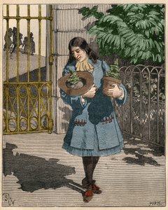 Bernard de Jussieu (1699-1777), fransk botaniker som tar med sig två ceder från Libanon från England 1734. Gravyr från 1885 i "" Les arts et metiers illustres"" av Adolphe BITARD. av French School