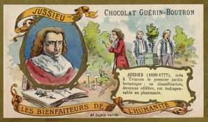 Bernard de Jussieu, fransk naturforskare (chromolitho) av French School