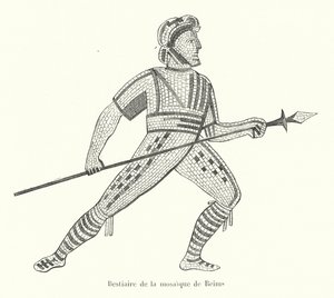 Bestiary of the Reims mosaik (gravyr) av French School