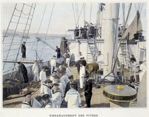 Bording av mat - i ""Military Album - Navy: Life on Board" av French School