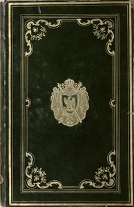 Bokband med Napoleon Bonapartes vapen (1769-1821) (grönt läder och guld) av French School
