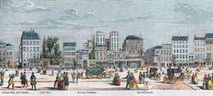 Boulevard du Temple södra sidan - Rue Charlot - Cafe Turk - Passage Vendome - Rue du Temple - Gravyr i "Tableau-de-Paris" av Edmond Texier 1852 av French School