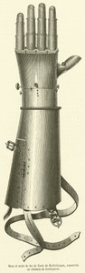 Bras et main de fer de Goetz de Berlichingen, konserver au chateau de Jaxthausen (gravyr) av French School