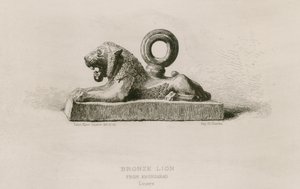 Bronslejon, från Khorsabad, Louvren (gravyr) av French School