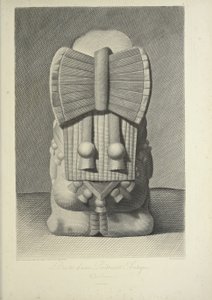 Byst av en aztekisk prästinna, illustration från "Views of the Cordilleras and Monuments of the Native Peoples of America" ​​av Alexander von Humboldt och Aime Bonpland av French School
