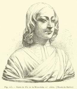 Byst av Pic de la Mirandola, 1400-talet, Berlins museum (gravyr) av French School