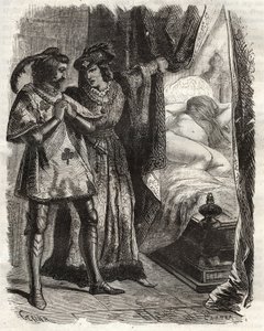 Genom att lyfta en dörr visade han maken sin egen fru som låg naken. Ludvig I av Valois, hertig av Orleans (1372-1407), fick Raoul d