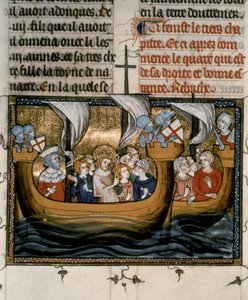 KRUSADE SJUDE: Ludvig IX ger sig av på det sjunde korståget (1248-54). av French School