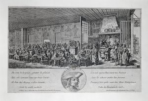 Cabaret du Tambour Royal av Jean Ramponneau (1724-1802), gravyr. Frankrike av French School
