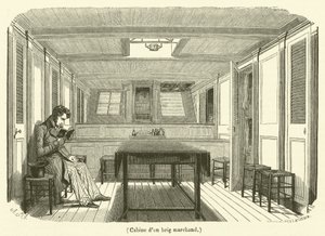 Hytt på en handelsbrigg (gravyr) av French School