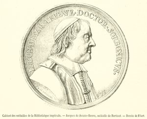 Medaljkabinett från det kejserliga biblioteket, Jacques de Sainte-Beuve, medalj av Bertinet (gravyr) av French School