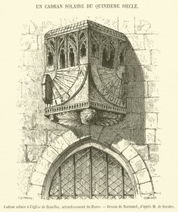 Solur i kyrkan Rouelles, distriktet Le Havre (gravyr) av French School