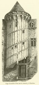 Trapphus i en gammal herrgård, i Chartres (gravyr) av French School