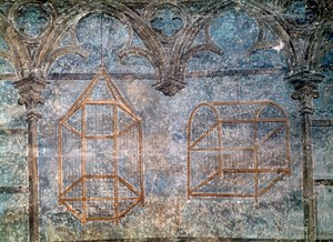 Burar och arkitektoniska detaljer från Popes sovrum, 1334-62 av French School